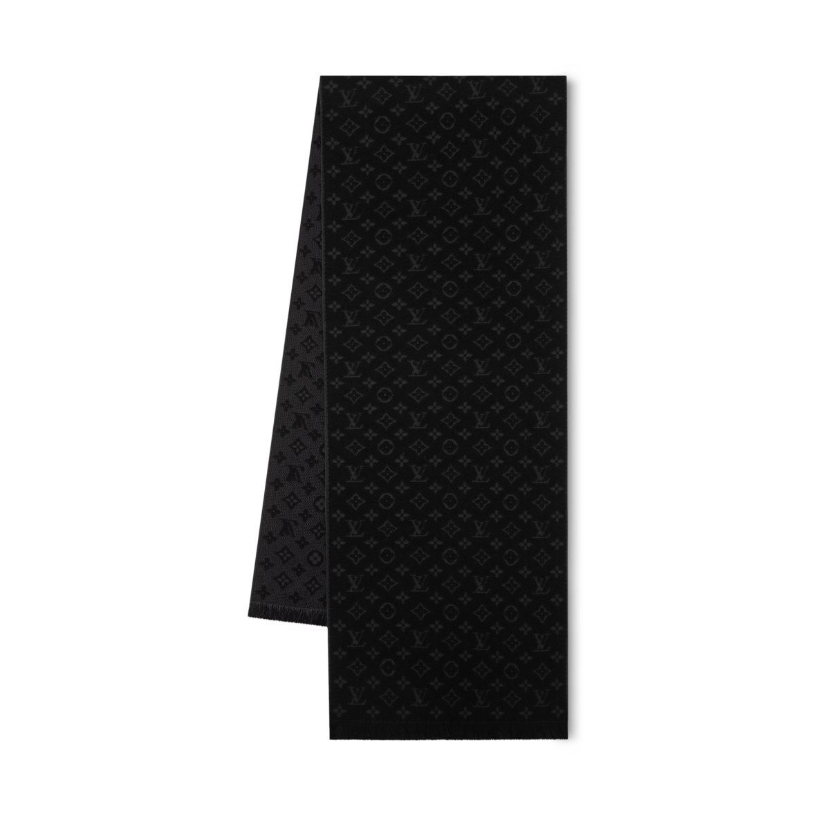 LOUIS VUITTON Monogram Escalp wool Classic Scarf M78526 gray